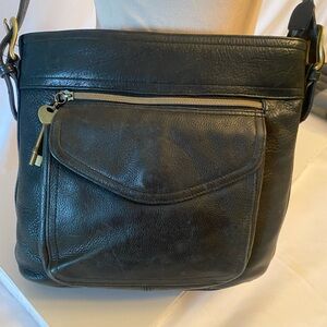 Fossil purse # 75082 black shoulder strap with key multi pocket